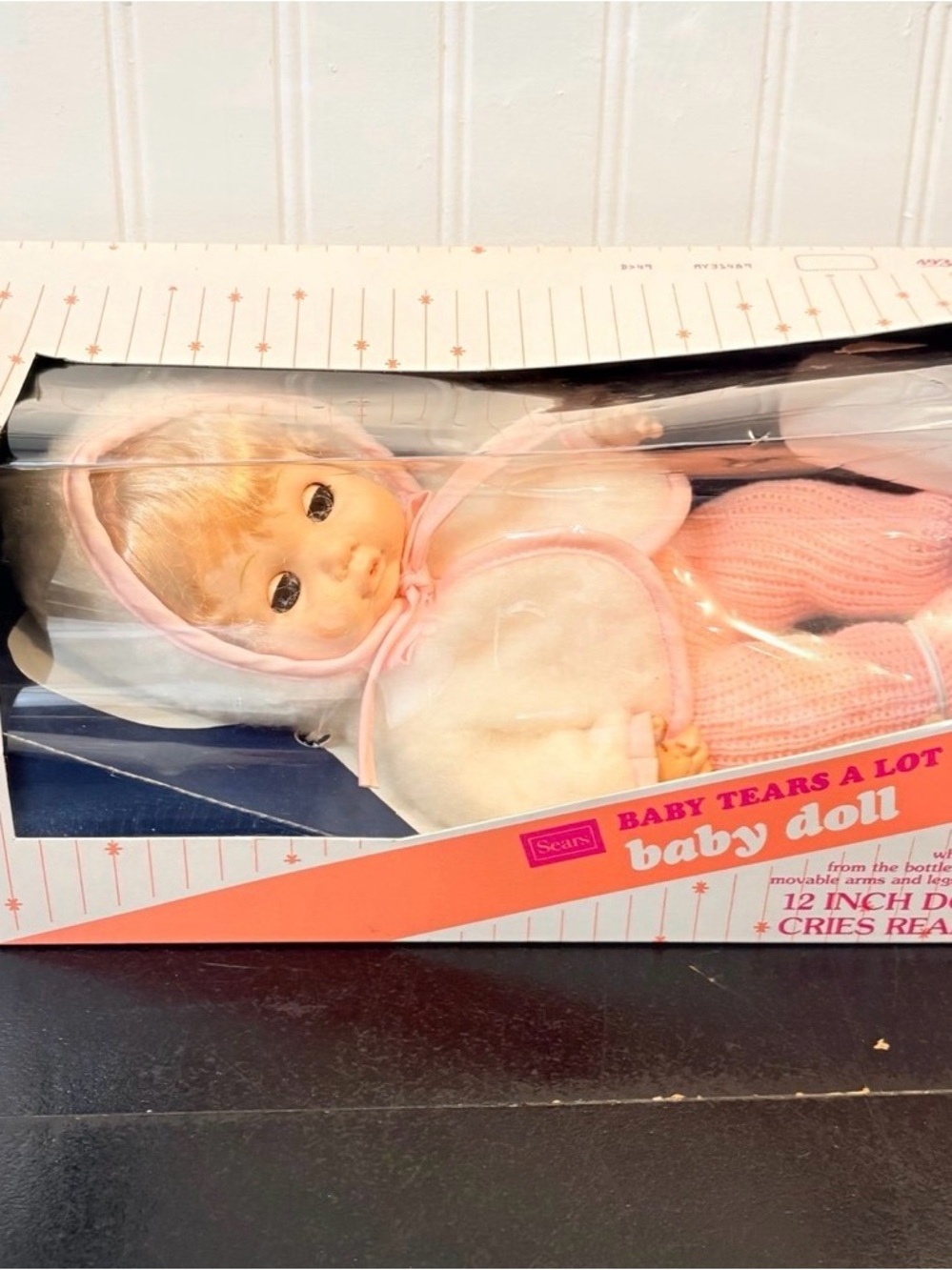 Vtg Sears Toy Baby Doll
"Tears A Lot" 12"
NIB New in Box Cries Drink Wets 60s